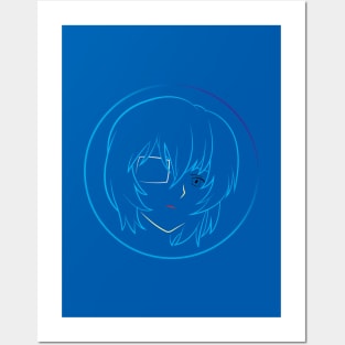 Rei Ayanami's Face - 06A Posters and Art